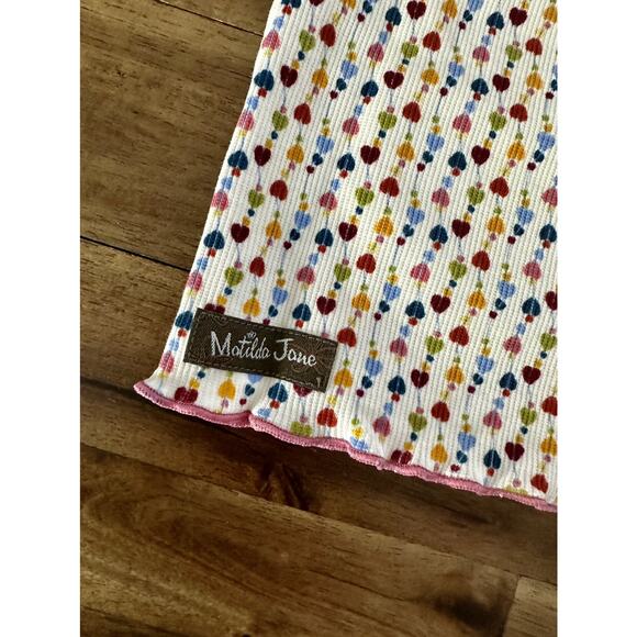 NWT Matilda Jane Heart to Heart Heartstrings Long Sleeve Ribbed Knit Tee Cream 4 - Picture 5 of 8